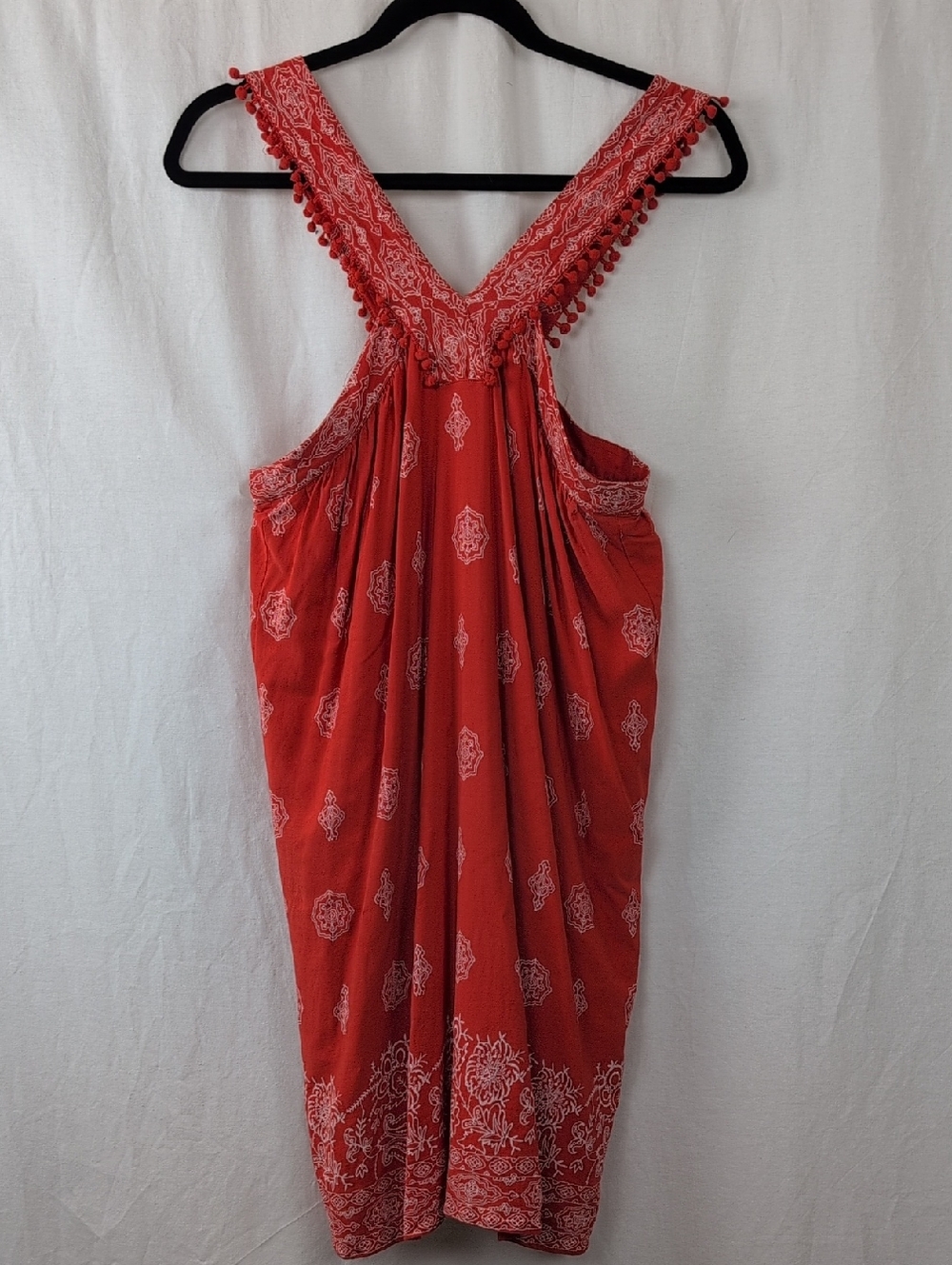 LOFT ORANGE DRESS PAISLEY & POM POM'S - Picture 2 of 8